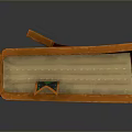 Decorative Wooden Book Box With Black Cover Geometric Patterns Leather Strap And Green Accent