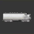 White Diesel Train Locomotive with Circular Engine Vents Yellow Stripes Front Windows and 3D Design