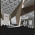 Modern Sales Office Interior With Property Model And Art Decor