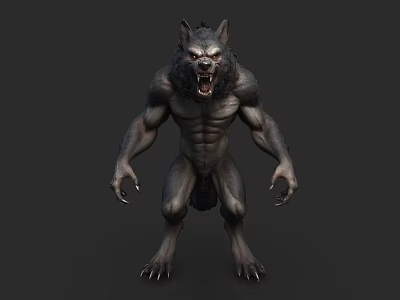 Game Movie Character Werewolf Like Monster With Muscular Body Sharp Claws Fangs And Fierce Expression 3d model