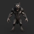 Game Movie Character Werewolf Like Monster With Muscular Body Sharp Claws Fangs And Fierce Expression