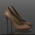 Classic Brown Leather High Heels with Sleek Design and Stiletto Heel