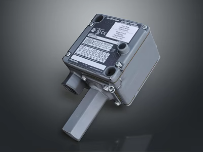 Industrial Switch Panel with Metal Enclosure Labels and Mounting Ports for Electrical Control Systems 3d model