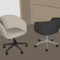 Modern Light Gray and Dark Gray Office Chairs Upholstered Swivel with Black Wheels