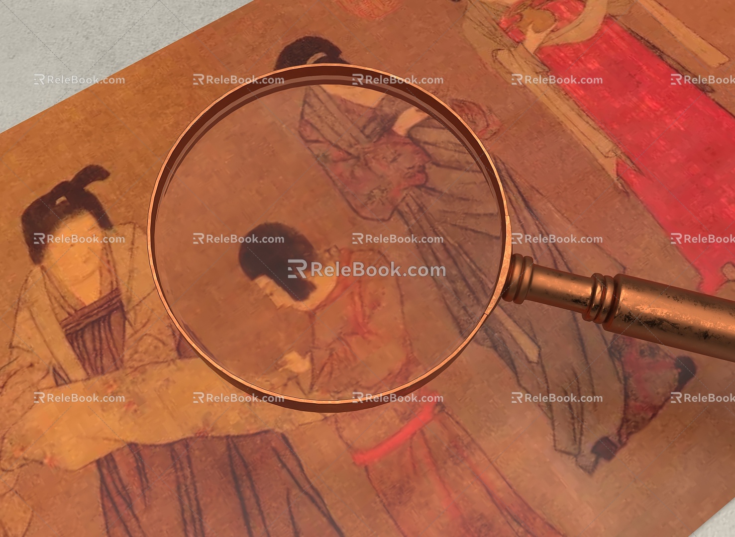 Magnifying glass concave lens lens ornaments experimental props cultural relics paper 3d model