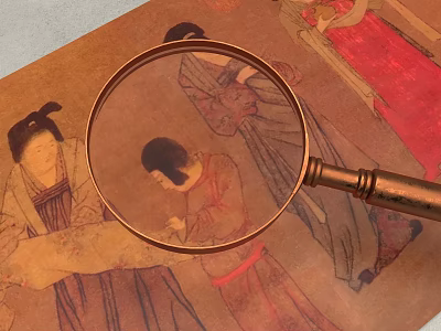 Brass Magnifying Glass As Daily Life Tool For Viewing Ancient Painting Details 3d model