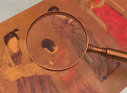 Magnifying glass concave lens ornaments experimental props cultural relics paper 3d model