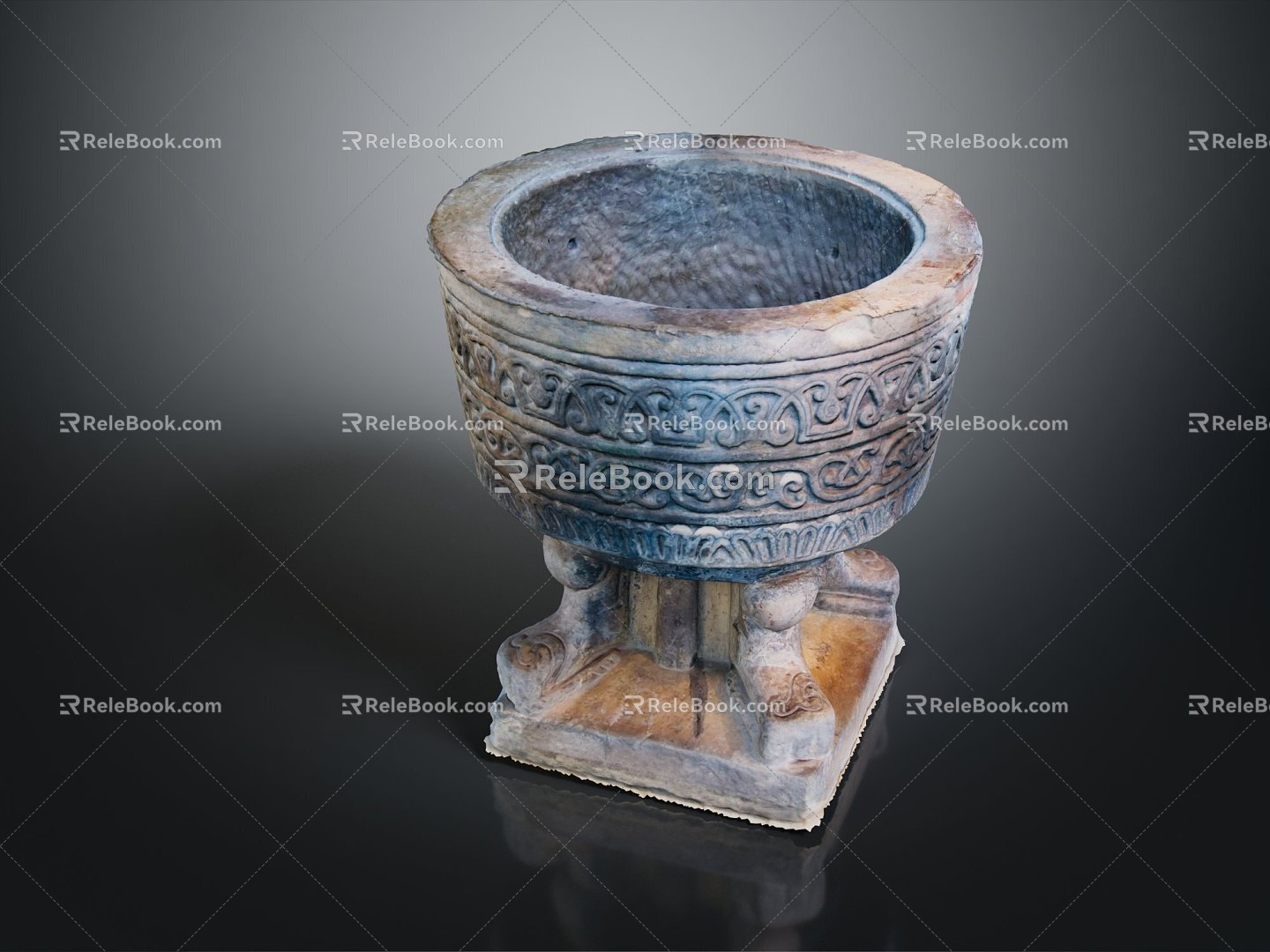 New Chinese Style Bronze Ding Ancient Ding Ancient Cultural Relics Ding Copper Treasure Ding 3d model