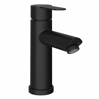 Black Modern Faucet With Sleek Design And Tall Body Structure 3d model