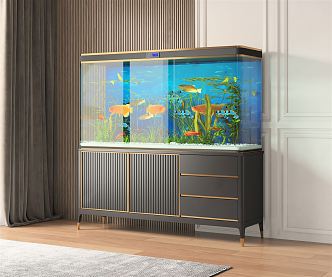 Light Luxury Fish Tank Aquarium 3d model