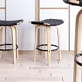 Nordic Bar Stool Log Bar Chair 3d model