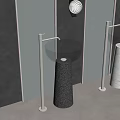 Elegant Modern Bathroom Glass Basins With Marble Pedestals And Metal Stands