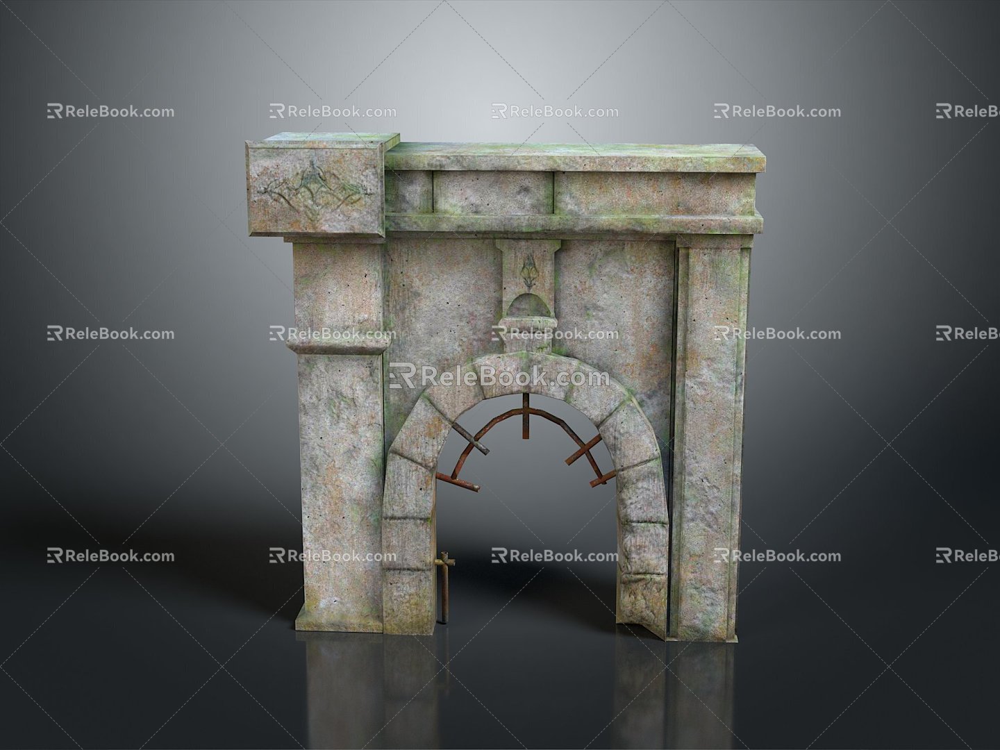 Gate House Stone Gate House Gate Post Stone Gate Post Ruin Gate Post Arch Stone Post Outdoor Articles Realistic 3d model