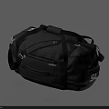 Gray Duffel Bag Featuring Black Straps Zipper Design And SL Brand Logo