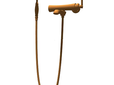 Modern Handheld Shower Head With Flexible Hose And Brass Finish Design 3d model