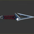 Modern Dagger With Red Diamond Pattern Handle And Blue Metallic Blade Sleek Design