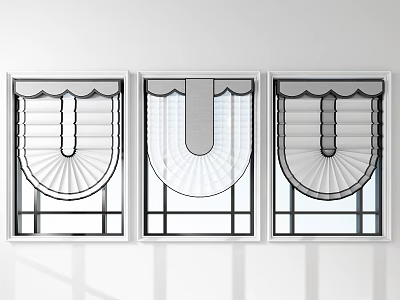 Roman Blinds with Elegant Design and Classic Patterns for Home Window Treatments 3d model