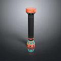 Weapon Features Orange Top Black Shaft and Blue Base Details 3d model