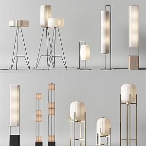 New Chinese Floor Lamp Simple Floor Lamp Combination 3d model