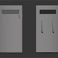 Pair of White Curved Panels With Handles And Small Window Design