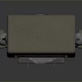 Humanoid Robot Character Featuring Screen Head With Green Smiley Silver Metallic Body And Circular Joints