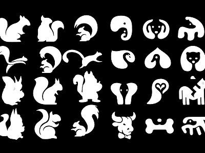 Cute Animal Shaped Silhouette Decorative Hanging Ornaments with Squirrel Elephant Dog Cat and Heart Designs 3d model