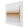 Modern White and Gold Striped Wall Decor with 3D Geometric Design for Home