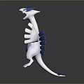 3D Rendered White and Blue Game Movie Character with Outstretched Arms and Open Mouth