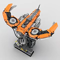 Lego toy blocks fighter sci-fighter maintenance platform 3d model