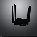 Modern Wireless Router With Four External Antennas And LED Status Indicators Design 3d model