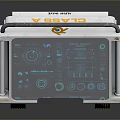 Medical Terminal Device With Blue Display Screen Interface Icons And White Body