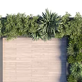 Garden Feature with Wooden Deck Gravel Pathway Stone Steps and Lush Green Plants