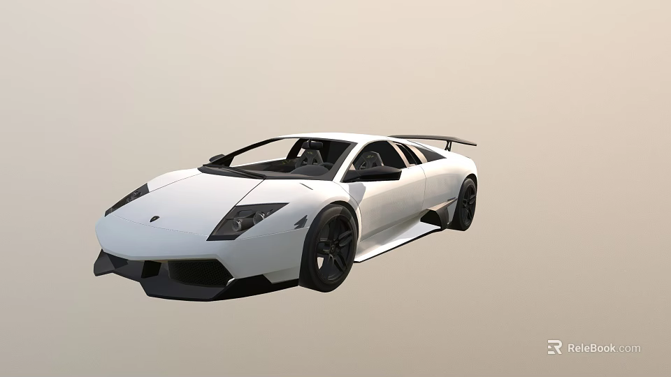 White Sports Car With Sleek Aerodynamic Body And Black Wheels Design 3d model 