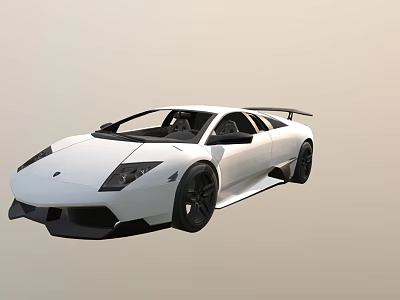 White Sports Car With Sleek Aerodynamic Body And Black Wheels Design 3d model