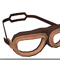 Copper Colored Astronaut Space Goggles With Metal Frame Rivets And Transparent Lenses