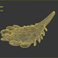 Detailed Bronze Crab Sculpture With Claws And Pointed Tail On Metallic Surface