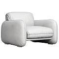 Modern Green Leather Single Seater Sofa with Rounded Arms and Plush Backrest Design