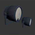 Black Round Lamps With Stands And White Light Panels For Lighting