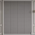 Modern Gray Bedroom Accent Wall With Decorative Panels And Wall Sconces