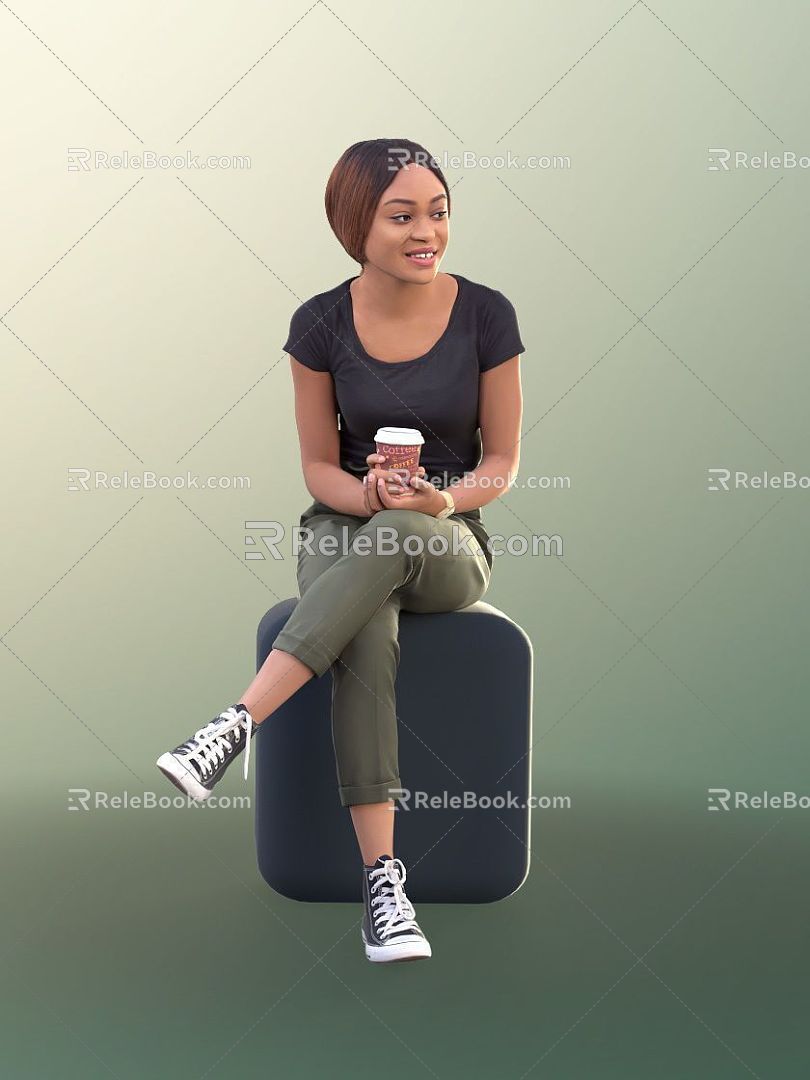 Modern Woman Sitting Woman 3d model