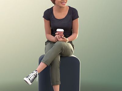 Modern Woman Sitting Woman 3d model