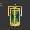 Golden Decorative Hourglass With Transparent Glass Pink Sand And Reflective Base