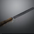 Professional Kitchen Knife With Wooden Handle And Polished Metal Blade