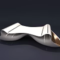 Modern Sleek Coffee Table With Curved Design And Metallic Glossy Finish
