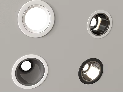 Modern Downlights And Spotlights With Various Stylish Designs For Interior Lighting 3d model