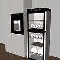 Modern Kitchen Appliances With Glass Door Storage And Stainless Steel Finish Design