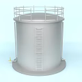 Industrial Equipment Cylindrical Storage Tank With Ladder And Top Railing