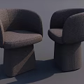 Modern Gray Upholstered Accent Chair With Curved Armrests And Tapered Base