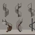 Spiral Staircase Interior Design Showcasing Various Styles With Wooden Steps And Metal Railings