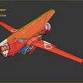 Vibrant Red Airplane Model With Detailed Wings And Shiny Fuselage